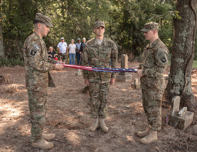 Active Duty Folds Flag to honor fallen Soldier